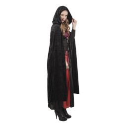 Plášť s kapucí černý luxusní